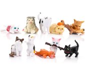 10PCS Mini Cat Figures Realistic Kitten Playset Kitty Landscape Decorations Cake Toppers Animal Statues Ornaments for Home Decor Party Favor