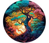 Wood puzzle new green life tree theme personalized 3D puzzle leisure adult children gift education toy high difficulty A3 game