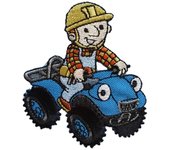 Parches Ropa Bob el Constructor – Parche Bordado Ropa – (licencia oficial) – Bob the Builder – Bob & Scrambler – Cuatriciclo – Maquinaria – Oficios – Trabajos – 6,0 x 7,4 cm. – Moda The Happy Patch