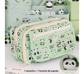 Kawaii Pencil Case Boys and Girls Student Stationery Box 9 Compartments Capybara Pattern Translucent Stationery Storage Bag