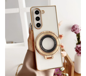 360° Magnetic Ring Holder Kickstand Plating Clear Phone Case for Samsung Galaxy Z Fold 6 5 4 3 Fold6 Fold5 Fold4 Fold3 5G Cover