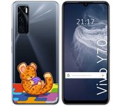 Funda Silicona Transparente para Vivo Y70 diseño Leopardo Dibujos