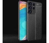 Business Style Litchi Pattern Silicone Shockproof Case For Samsung Galaxy S23 S22 S24 S20 Note20 Ultra S10 S8 S9 Plus Back Cover