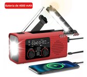 Luz DE EMERGENCIA LED USB 4000 mAh con solar recargable Radios portátil para acampar y exterior función uso interno incluye