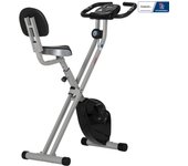 HOMCOM Bicicleta estática plegable - Colaboración Aosom.fr x FFHandball - 8 niveles de resistencia magnética con respaldo ajustable Pantalla LCD multifunción Sensor de frecuencia cardíaca