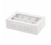 Dcasa Caja infusiones de Madera Blanca Moderna para Cocina Vitta