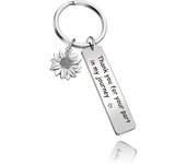1pc Thank You For Your Part In My Journey Sunflower Pendant Keychain Gift For Good Friends Inspirational Keychain