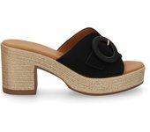 PuntoSalao Zuecos de plataforma y tacón en yute para mujer color negro VR5-1615
