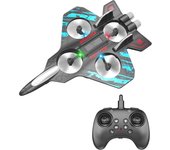 RC Fighter Airplane Mini Drone Remote Control Jet Plane Stunt Drone for Adults & Kids Toy with Light