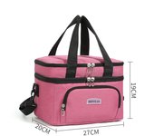 Bolsa de almuerzo cruzada de moda con aislamiento grueso y gran capacidad para uso comercial.