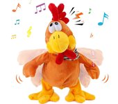 Juguete de peluche electrónico interactivo de Pascua con forma de pollito que camina, canta y saluda con la mano, de 12 pulgadas (naranja)