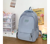 Mochila impermeable de nailon para adolescentes, bolso de hombro de moda para niñas, mochila escolar de secundaria para mujeres, color negro
