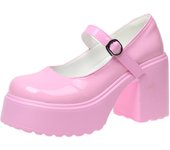 Black Super High Heels Mary Jane Shoes Women 2023 Goth Chunky Platform Pumps Woman Plus Size Ankle Buckle Party Lolita Shoes 42