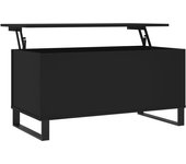 vidaXL Mesa de centro madera contrachapada 90x44,5x45 cm Blanco, Negro, Roble Sonoma Mesita de Salón o Comedor o Auxiliar Mesa de Café Meuble Salón