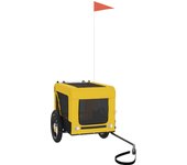 vidaXL Remolque de Bicicleta Mascotas Carrito Hierro Tela Oxford Color Amarillo,  Azul,  Gris y mas