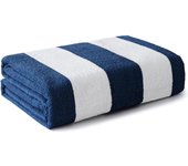 Flotilla Toalla de Playa de Microfibra, Toalla de Baño Piscina Ducha con patrón de Rayas de Colores Azul Marino, 76 x 152 cm, Suave, Ligera, Absorbente.