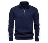 Sudadera de manga larga con cuello levantado para hombre, sudadera deportiva empalmada, chaqueta informal versátil, novedad de Otoño de 2024