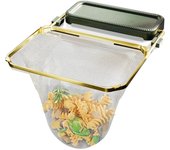 Kanggoulu Colador de fregadero, fregadero de rejilla Meshmate, colador de fregadero de cocina giratorio con 100 bolsas de malla de filtro, colador de fregadero con ventosa y estante de filtro de fregadero de cocina (blanco, con 100 bolsas)