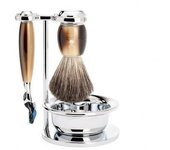 Set Afeitado Mühle Brocha Afeitar, Bol & Maquinilla Gillette® Fusion® Cuerno Serie Vivo