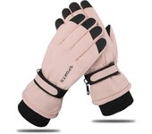 Guantes de esquí para mujer, resistentes al viento, cálidos, térmicos, para invierno, con pantalla táctil, para ciclismo, deportes de nieve, snowboard y equitación