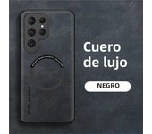 Magnetic Leather Phone Case For Samsung S24 Ultra S23 FE S22 S21 S20 5G Note 20 Ultra 10 Plus Wireless Charging Cover Etui