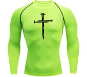 Christian Workout Compression Shirts Graphic Long Sleeve Rash Guard Athletic Quick Dry Tees Tops Mens Gym Undershirts Baselayers