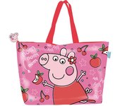 Bolso de Playa Peppa Pig, Bolsa de Playa Peppa Pig con Cremallera, Asa, Licencia 100% Oficial, Color Mix, 48 x 32 cm, Bimar - Kiglam