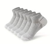 6 Pairs Mens Short Sports Socks Four Season For Running Breathable Casual Soft Comfortable Polyester Sports Socks