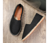 Gentleman Casual Comfort Bohemian Slip on Lazy Shoes Summer Female Mens Flat Slip on Canvas Strap Loafers Straw Espadrilles