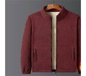 Autumn and winter men's plus size casual fashion simple and plush thick warm fleece fleece fleece fleece jacket solid color jack