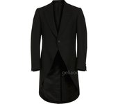 British Style Black Men Tuxedos Suit Coats Fashion Peak Lapel One Button Blazers Gentleman Wedding Party Prom Long Jacket
