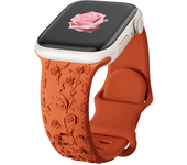 Floral Engraved Strap For Apple Watch Band 40mm 44mm 41mm 49mm 45mm 38mm 42mm Silicone bracelet iwatch series 9 7 se 6 8 ultra 2