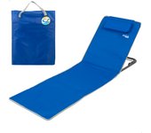 Esterilla plegable con Respaldo Reclinable, Bolso y Bolsillo Azul