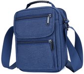 Bolso de mensajero para hombre Bolso de hombro de tela Oxford duradero Bolso de mensajero multicapa ligero informal para viaje de negocios Azul Tamaño libre W