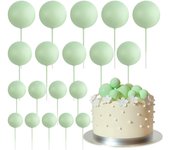 20 Pcs Ball Cake Topper Decorations Mini Balloons Cake Topper Sticks Orange Balls for Wedding Birthday Aniversary Cake Decoratio