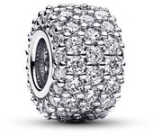 PANDORA Charm Triple Fila Brillante en Pavé - Plata de Ley - 85 Circonitas Cúbicas