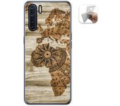Tumundosmartphone Funda Gel Tpu para Oppo A91 diseño Madera 07 Dibujos