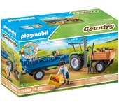 Playmobil - Tractor con Remolque y Granjero - Tienda con Licencia Oficial 71249