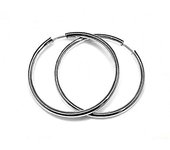 Inmaculada Romero Pendientes Plata Ley 925m Aro 40mm Liso Grueso Mujer