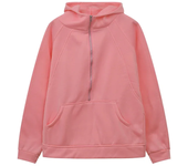 Half Zipper Hooded Short Plush Sweater Casual Sports Sweater New Fashion Autumn Winter 2024