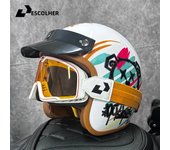 DOT Open Face Casco Moto for Motorcycle Accessories Men Moto Helmets Certificated Retro Motorcycle Helmet Cafe Racer