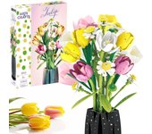 1250PCS Tulip Bouquet Building Blocks Flower Eternal Flower Vase Model Bricks Home Decoration Kids DIY Toys Girls Romantic Gifts