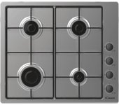Placa a Gas Natural Superficie Acero inoxidable 59,5cm 4 Zonas Candy 33803208 Inox
