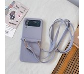 Crossbody PU Leather Phone Case for Samsung Galaxy Z Flip 6 5 4 3 Flip6 Flip5 Flip4 Flip3 5G Protective Shockproof Cover