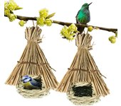 Pack de Nidos para Pájaros Natural Casita de Pajaro Colgante Exterior - Casa Pajaro Jardín