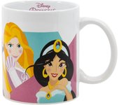 Taza porcelana Princesas Disney 325 ml – Jasmine, Rapunzel, Ariel y Cenicienta – Apta microondas y lavavajillas – Caja regalo – Diseño adorable y colorido – Ideal para fans y regalo especial infantil o adulto