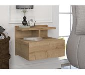 Vente-unique - Conjunto de 2 mesitas de noche flotantes - 1 cajón - Color: Natural - AZELNO