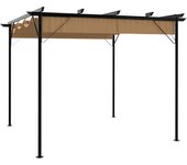 vidaXL Pérgola con Tejado Retráctil Acero Aire Libre Sombrilla Color Antracita,  Taupé,  Crema y mas