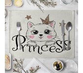 4pc/6pc Children's Cute Animal Style Pattern Placemat Cotton Linen Fabric Table Mats Family Dinner Tableware Kitchen Table Mat