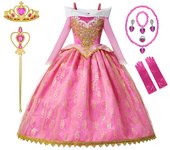 Girls Sleeping Beauty Aurora Cosplay Princess Dress Kids Rapunzel Frozen Elsa Cinderella Costume Party Clothing 2-10Years